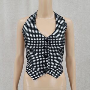Options by Lord West Vintage Cropped Halter Top Waistcoat Tailored Suit Vest